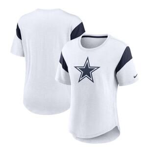 Nike Womens Nike White NFL Dallas Cowboys Fashion Slub Team Apparel Top Medium